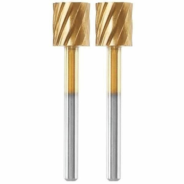 Set med 2 slitstarka stål Dremel Max 115 fräsar - ø 7,8 mm cylindriska