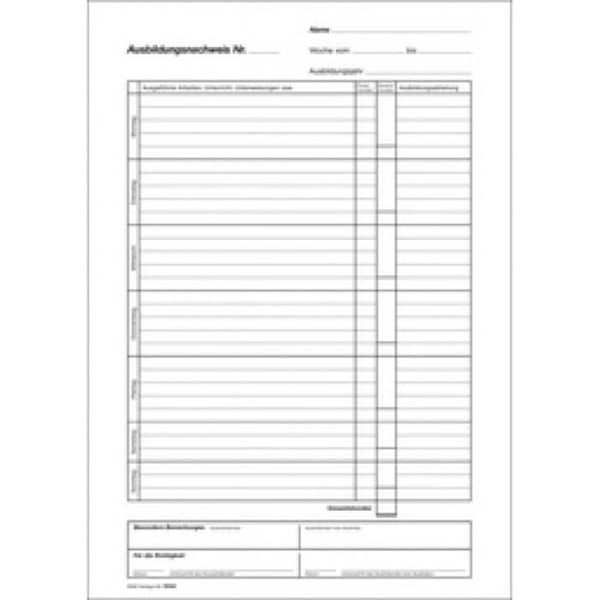 RNK VERLAG Brevpapper - Tillbehör RNK Verlag Ausbildungsnachweis-Block, t"glich, DIN A4 202020