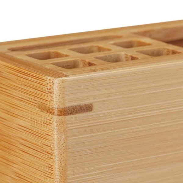 Relaxdays Bamboo Desk Organizer Box 11 Penna Förvaring Organization Supplies Notes 6x32x7cm, Nature