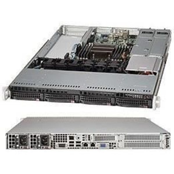 SUPERMICRO SUPERCHASSIS 815TQ-R700WB Server - Svart - Stöd - 4 fack - Utökad ATX - 700W Svart