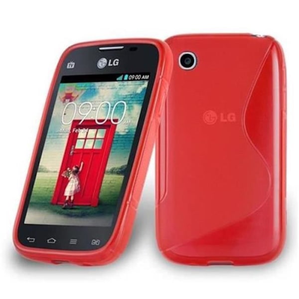 LG L40 CHERRY RED Fodral Cadorabo DESIGN S Gel TPU Silikonskydd Fodral Cover Ultra Slim Bumper