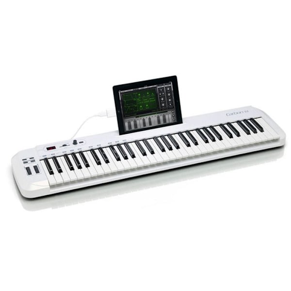 SAMSON CARBON 61 Master Keyboard - 61 halvviktade tangenter - LED-skärm - iPad-kompatibel Vit