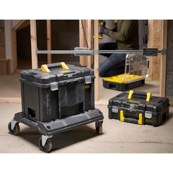 Modul med hjul - STANLEY - Tstak-Fatmax - 4 svängbara hjul - Max kapacitet 100kg - Polypropylen Svart