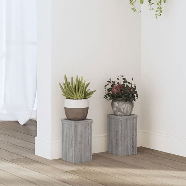 vidaXL Stöd för växter 2 st sonoma grå ingenjörsträ, blomställ, krukställ, växtstöd 852884