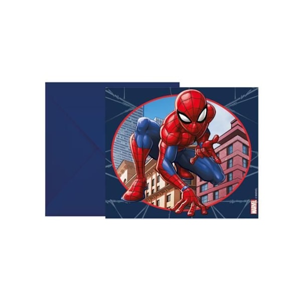 Inbjudningskort - Marvel - Spiderman - 6 stycken - Kuvert ingår - 19x13 cm