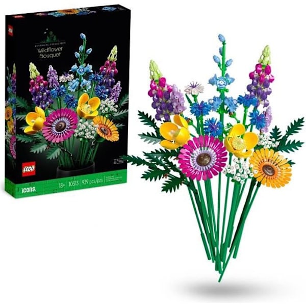 LEGO® Icons 10313 Bukett med vilda blommor, konstgjorda växter med vallmo, för vuxna Flerfärgad