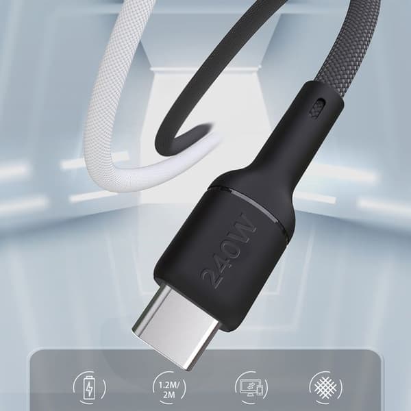 USB-C PD 240 W 1,2 m - Svart