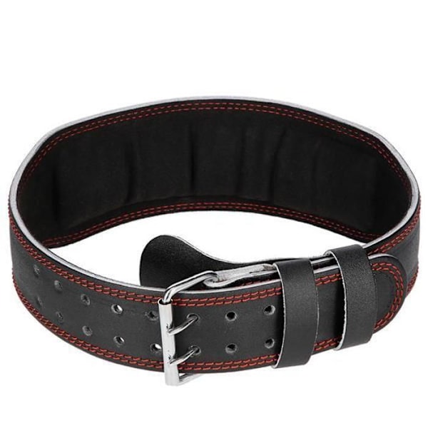 Gymbälte - HMS - PA3778 - Läder - Skum - Unisex svart
