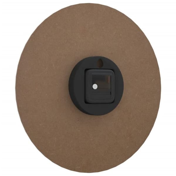 Gul och svart väggklocka Ø30 cm av ingenjörsträ madera