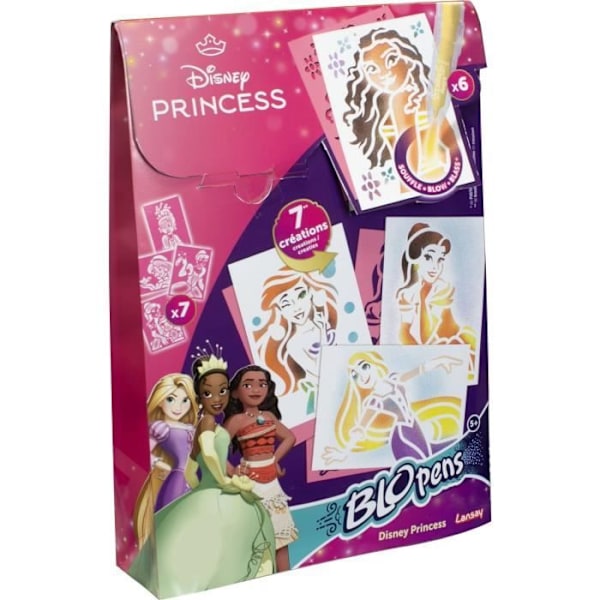 Blopens - LANSAY - Disney Princess - 7 schabloner - Från 5 år Flerfärgad
