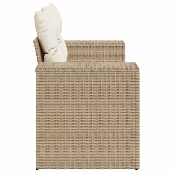 vidaXL trädgårdssoffa med kuddar 2-sits beige hartsrotting 366081