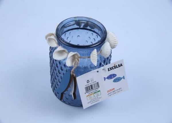 Doftljusset med box - EXCÉLSA - Hav - Glas - Blå - Delikata dofter