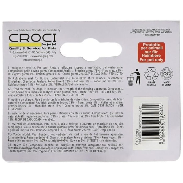 Croci C1003283 - KVM-OMVÄNDARE - Vit Rulle 13 X 1,5 cm 5 Stycken - Paket med 12