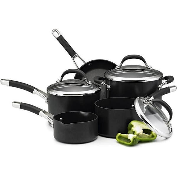 Circulon Premier Professional 5-delad kastrull och stekpanna set, livstidsgaranti, nonstick, lock