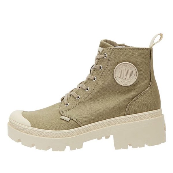 Kängor - Palladium - Pallabase Twill - Kaki - Bomull - Bred klack 5cm Grön 38