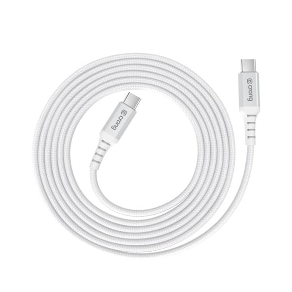 USB-kabel Crong Armor LinkC till USBC 60W PD 3A 25cm (vit)