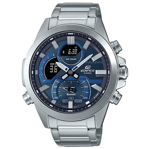 Klocka - CASIO - ECB-30D-2AEF - 52,3 mm - Blå blått och silver