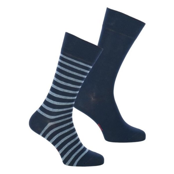 Basic Fine Stripe SO | Förpackning med 2 par blå strumpor i bomull, polyamid och elastan Blå 43/46