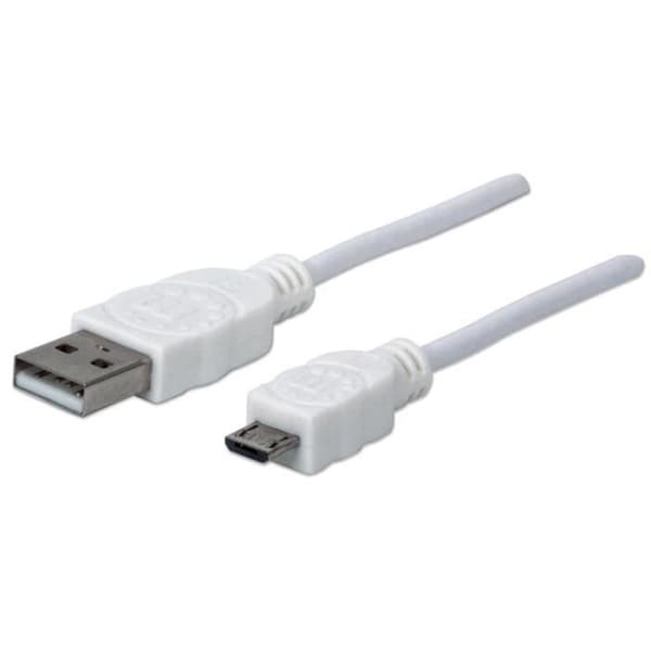 USB-kabel - MANHATTAN - ICOC MUSB-A-003W - USB 2.0 - 0.3M - Vit