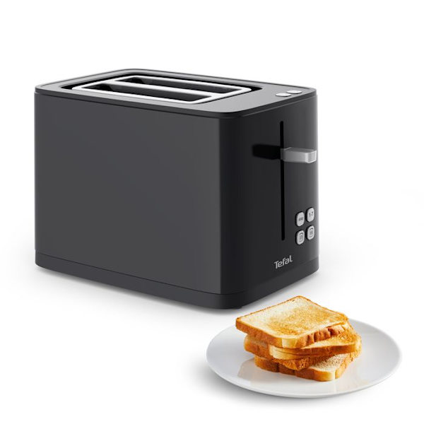 Tefal Brödrost 2 skivor svart, digital skärm, 7 rostningsnivåer, 2 favoriter, TT640810