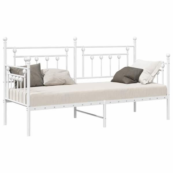 vidaXL Dagbädd Ram Vit 75 x 190 cm Stål 42002670