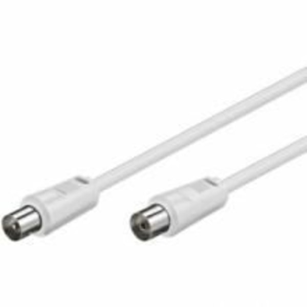 Antennkabel hane-hona 75 ohm vit, 10,0m