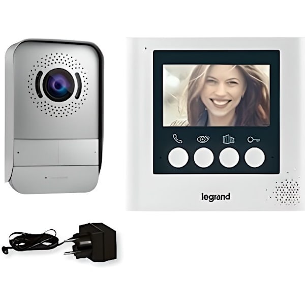 Legrand dörringångssats med 4,3'' färgpekskärm 369110 Grå
