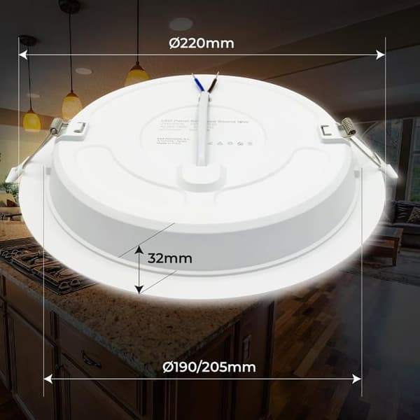 Inbyggd LED-panel LED ATOMANT 18W 220mm Kallvit 1650 Lumen