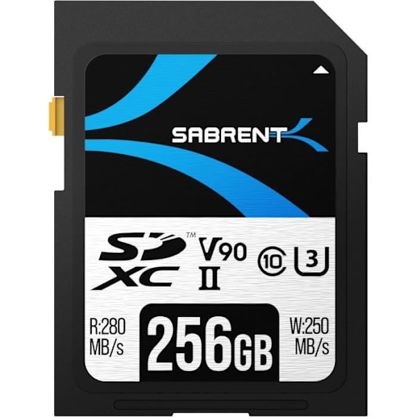 SD-kort - SABRENT - Rocket V90 - 256GB - Lästakt 280MB/s - Klass 10, U3
