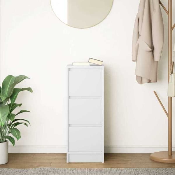 vidaXL Buffé vit 29,5x34x76 cm ingenjörsträ 861634