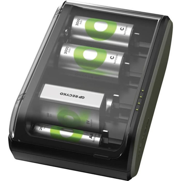 Batteriladdare - GP Batterier - B631 - Universell - Snabbladdning - Inomhus Svart