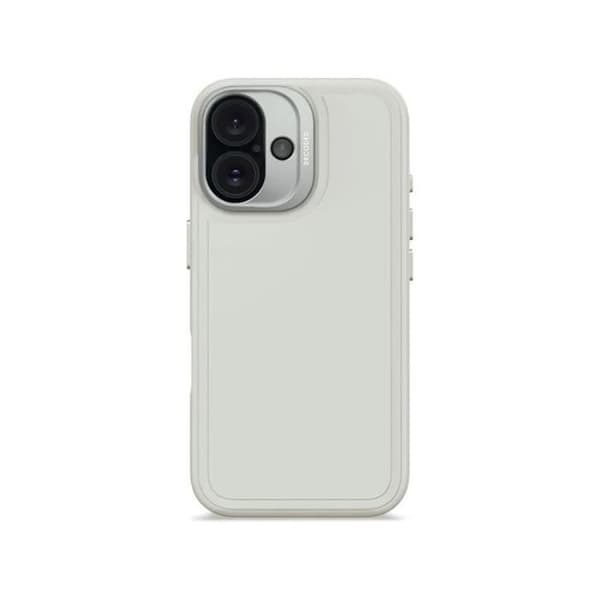 DECODED Coque Stacks silikon antimikrobiell för iPhone 16 - Kompatibel med MagSafe - Grå Grå