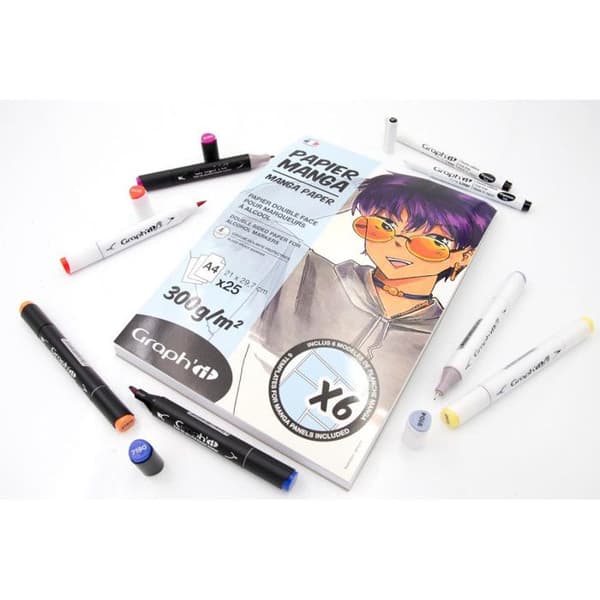 Manga ritblock - GRAPH'IT - A4 - Vit - Både för män och kvinnor - Referens 82645