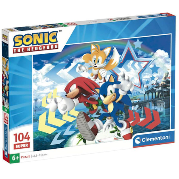 Pussel med 104 bitar Clementoni Sonic the Hedgehog mångfärgad