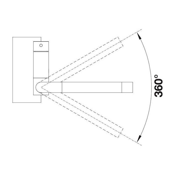 Diskbänksblandare - BLANCO - 521543 - hopfällbar pip - vattenbesparing - höjd 490mm Krom