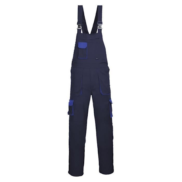 Cotte à Bretelles - PORTWEST - Texo Contrast - 60% Bomull - 40% Polyester - UPF 50 Marinblå fickor XL