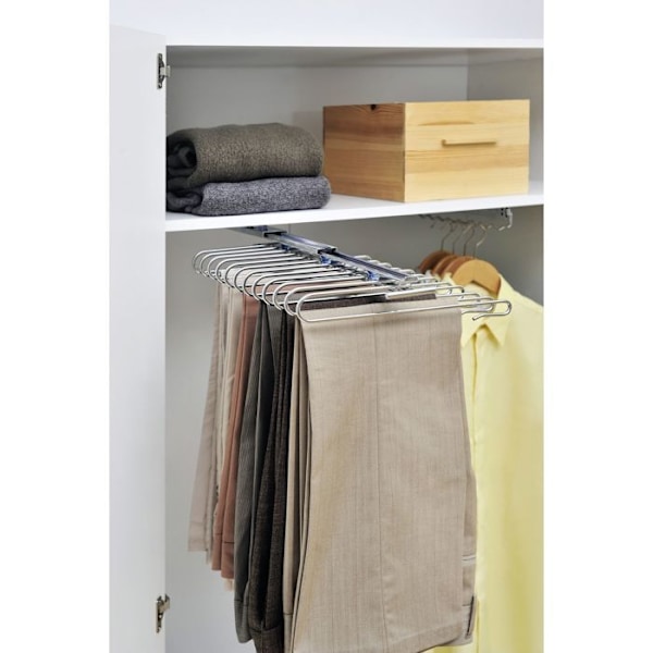 Byxställ - WENKO - 12 byxor - Metall - Krom - 33x10x47cm Krom