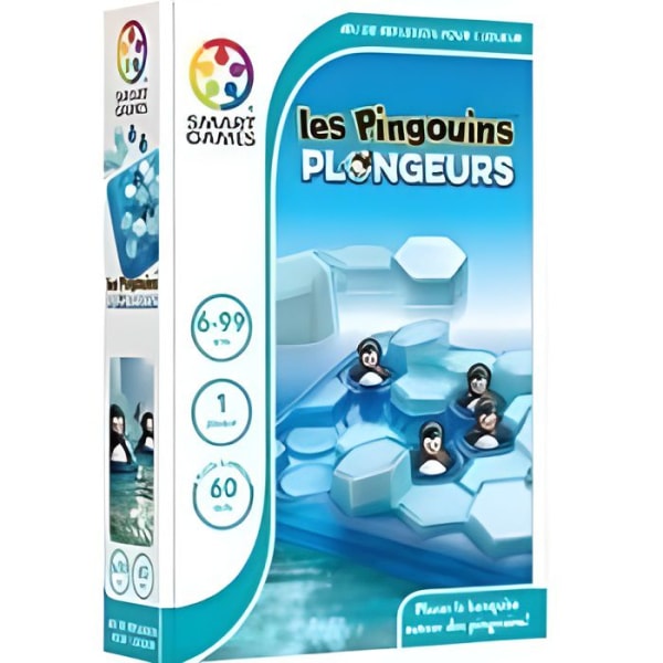 Brädspel - SMARTA SPEL - Dykpingviner - För barn från 3 år och uppåt - 10 stycken - Svart och vitt