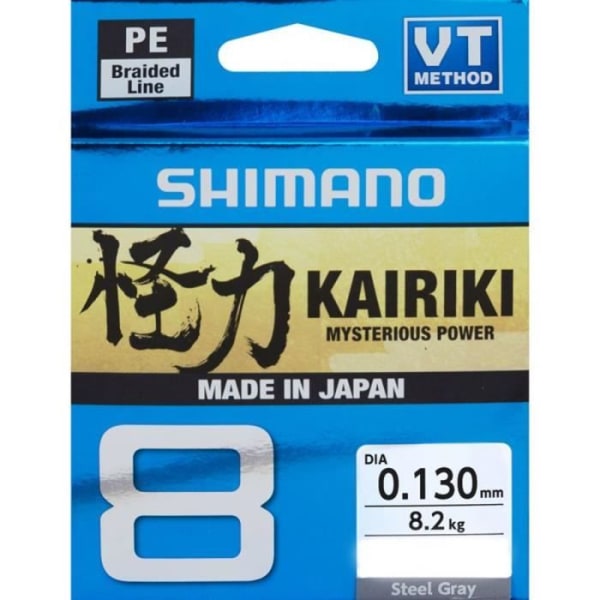 Shimano Kairiki 8 - Stålgrå 300 M 0,16 mm - 300 m Flätad fiskelina Multistrand PE Dyneema Spool Spinning Carp Sea