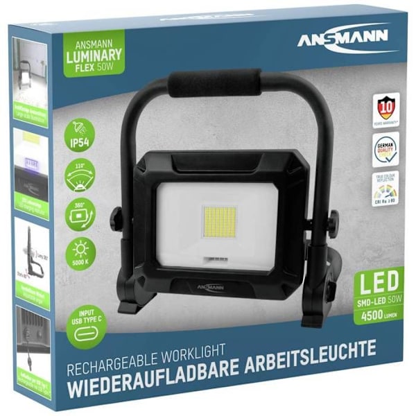 Ansmann FL50W-R Sladdlös Construction Spotlight 50 W 4500 lm Dagsljus Vit 1600-0630