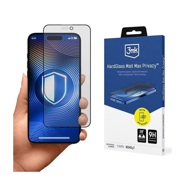 Härdat glas för iPhone 14 Pro Max 3MK Matt Max Privacy