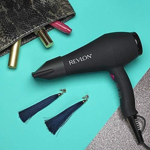 Hårtork - REVLON - RVDR5251E - Perfect Heat - 2000 W - AC motor - 2 hastigheter - Svart / Rosa svart och rosa