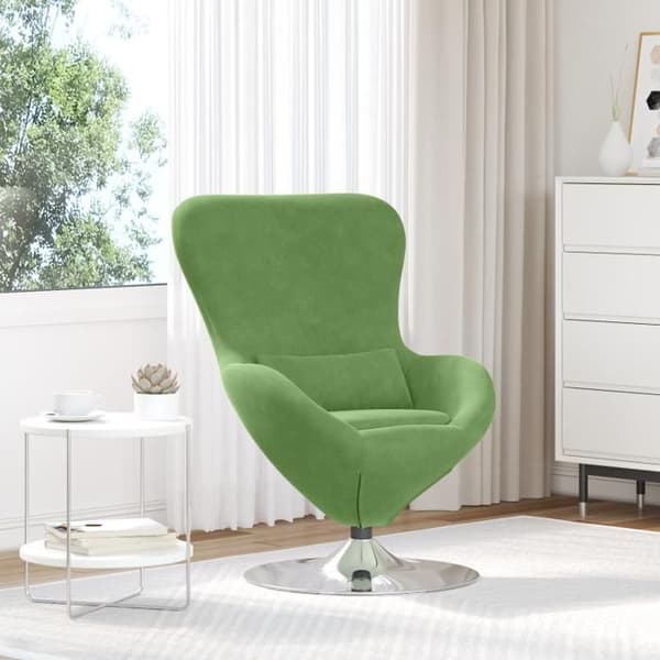 Fåtölj - Ägg - Sammet - Ljusgrön - 1 plats - Nutida design Ljusgrön