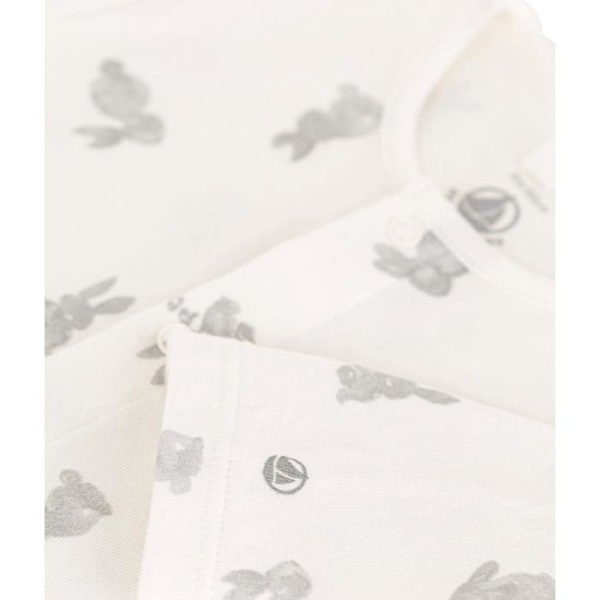 Pyjamasäck för baby - pyjamaförvaring Petit bateau A0ASA Dors Bien Långärmad Unisex Baby, Marshmallow/Grå 12 månader