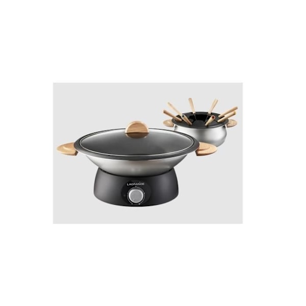 Wok och Fondue - LAGRANGE - 349020 - 900W - 8 personer - Svart