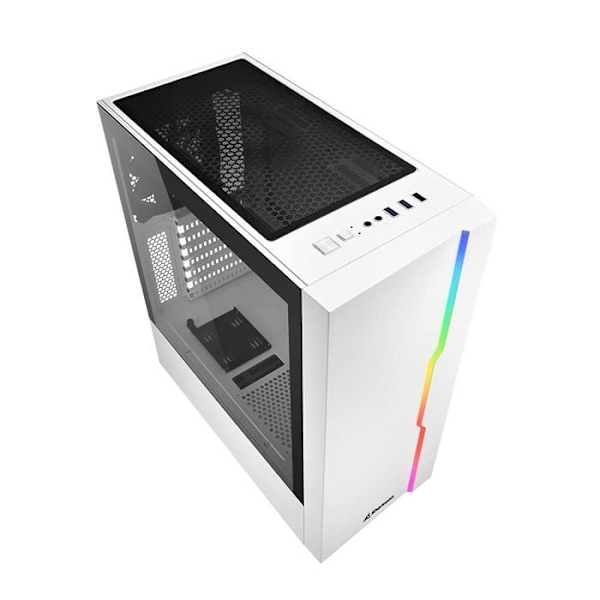 PC-chassi - Sharkoon - RGB Slider - Midi Tower - Härdat glas - Metall - Vit Vit