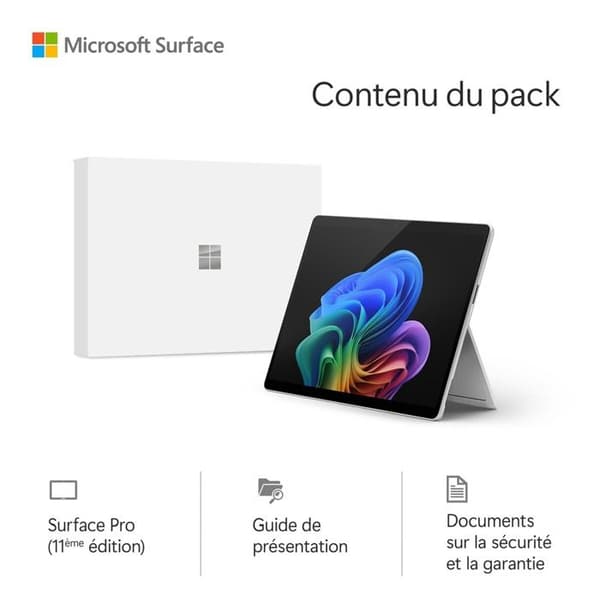 Microsoft Surface Pro 11:e generation 13’’ Copilot+PC Snapdragon X Elite 16 GB RAM 1 TB SSD Pekskärm Platin