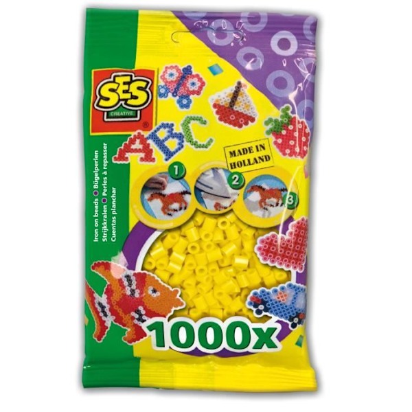 SES CREATIVE 1000 st pärlor för strykning - Gul Gul