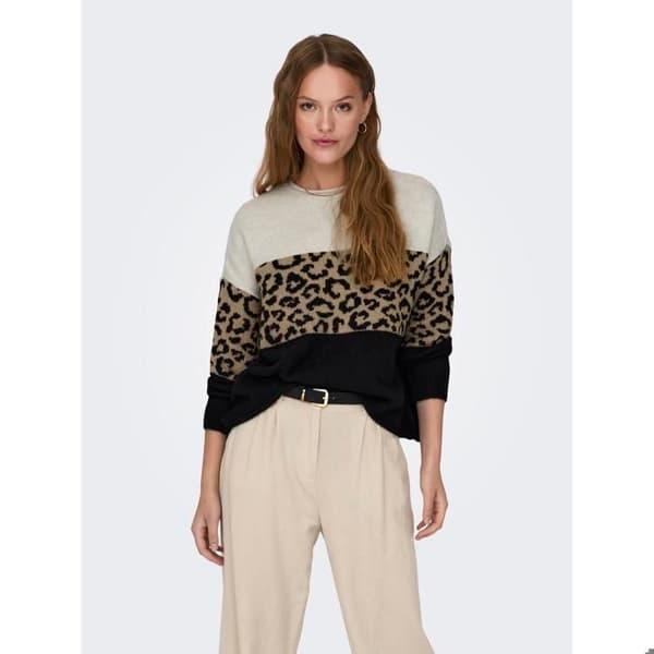 Pull col rond dam Only Jade Animal - moonbeam månstråle jag
