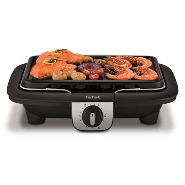 Elektrisk grill/plancha grill - TEFAL - YY3818FB - Kraftfull 2100 W - Plancha tallrik ingår Svart